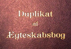 Ægteskabsbog fra 1940´erne. Foto: www.genealogi-syd.dk, 2016.